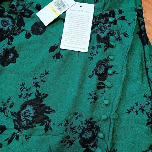 Band of the Free BOG Skirt Small Etta Emerald Green Floral Midi Front Slit NWT - Picture 7 of 11